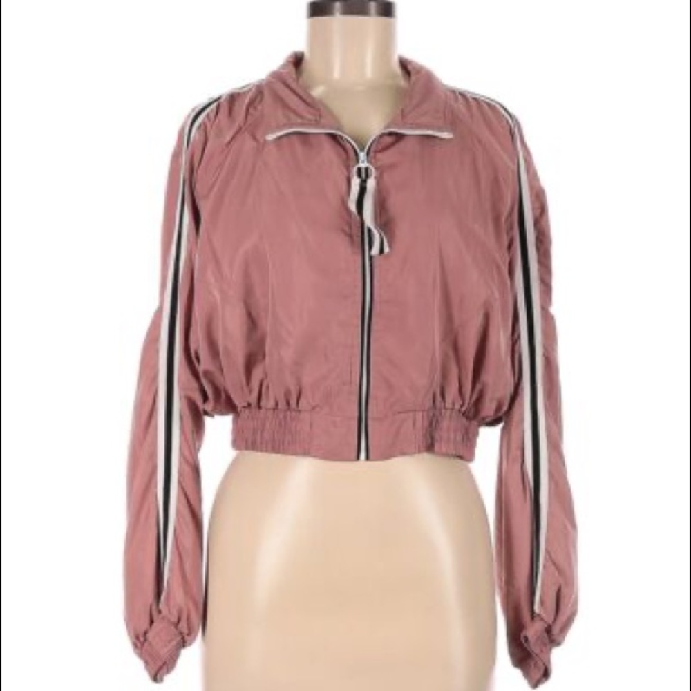 Juniors pink Love Tree Windbreaker